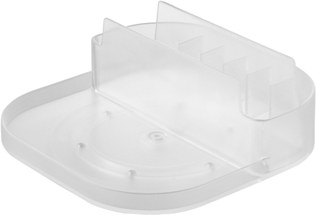 Plateau de rangement rotatif tour Yamazaki à compartiments étroits - blanc
