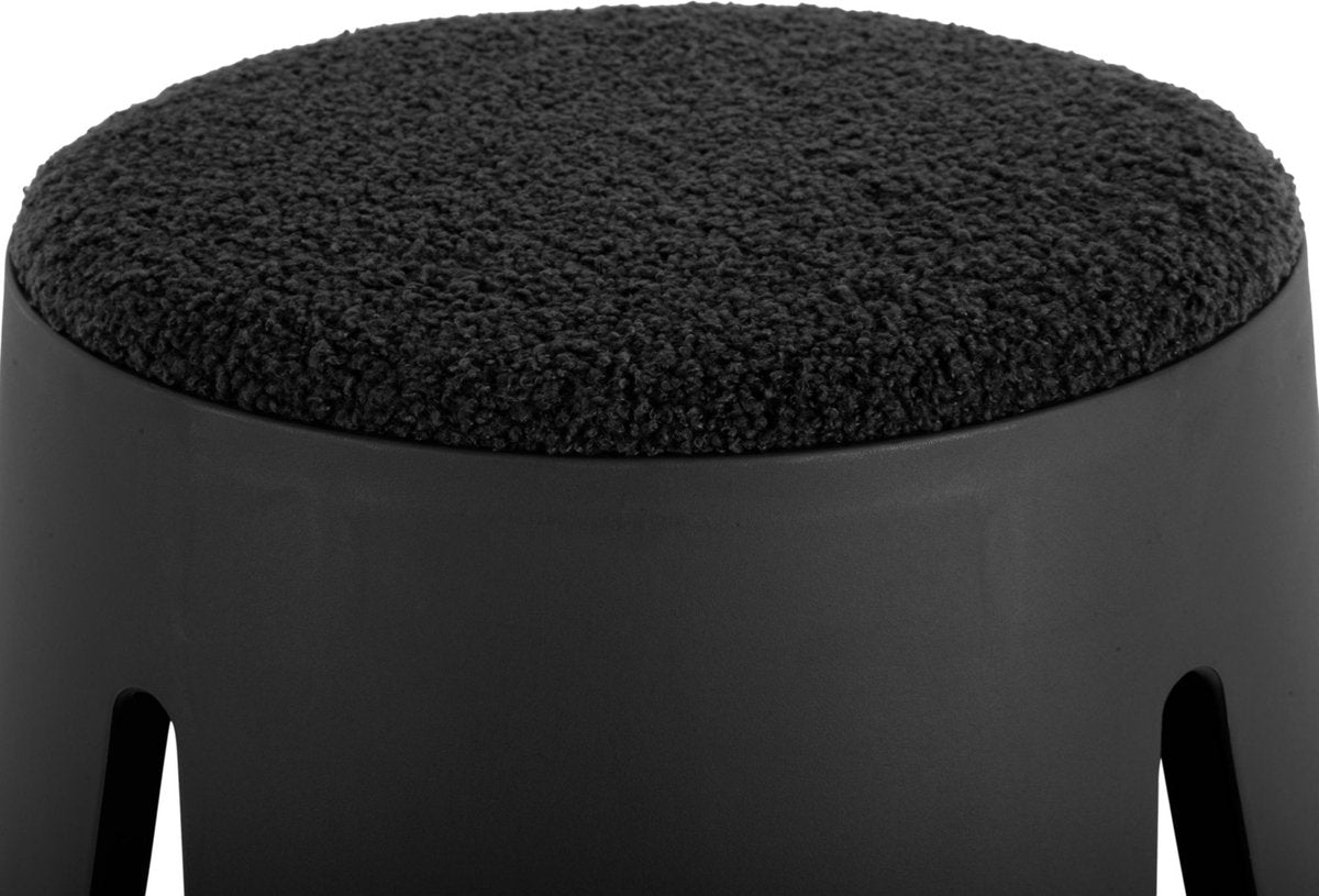 Tabouret Leitmotiv savour - noir - ø44cm - moderne