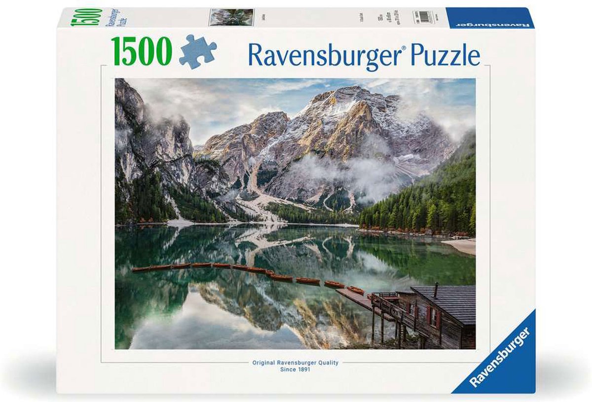 Puzzle Ravensburger Lago di Braies Puzzle paysage de 1500 pièces.