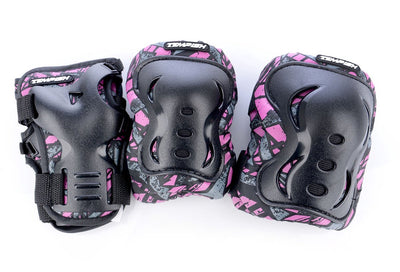 Tempish set de protection skate pour adulte - protège-poignets genouillères - rose - taille s