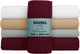 Faire taire. Living Hush Living Drap-housse 100% coton, 144 fils, flexible et respirant - élastique tout autour - 140x200+30cm - bordeaux