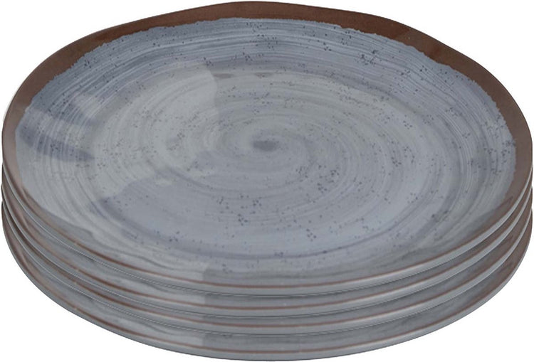 Bo-camp - assiette plate - halo - 4 pièces - mélamine - gris