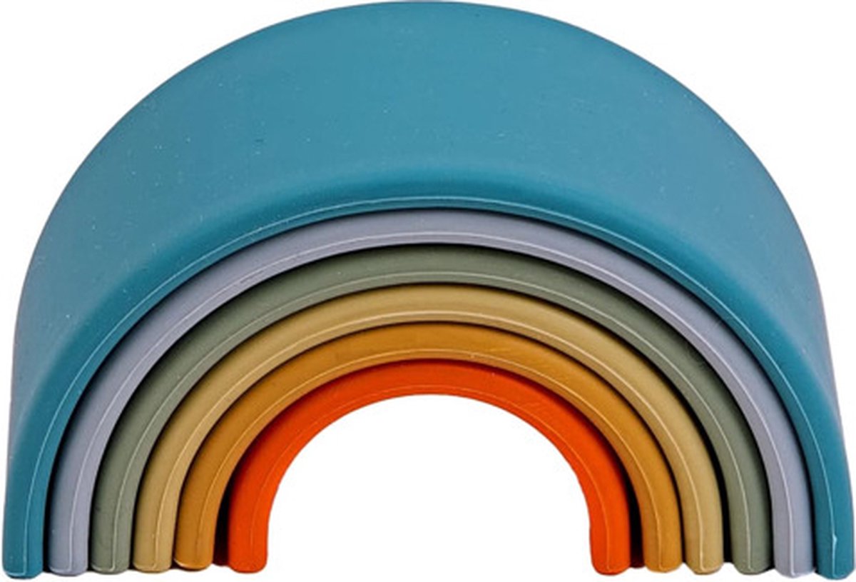 Dëna ensemble de jouets 6 pièces nature arc-en-ciel silicone