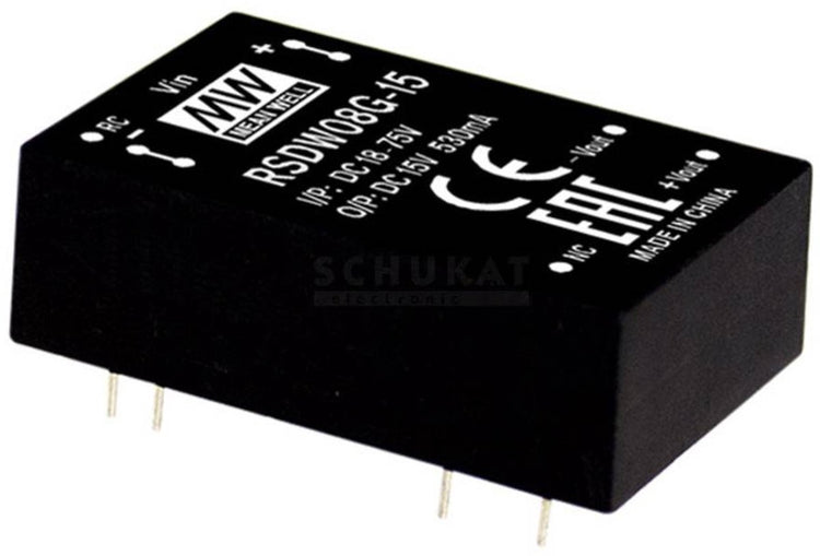MW Mean Well RSDW08F-12 Module convertisseur DC DC 666 MA 8 W Nombre de sorties : 1 x Contenu 1 pièce(s)