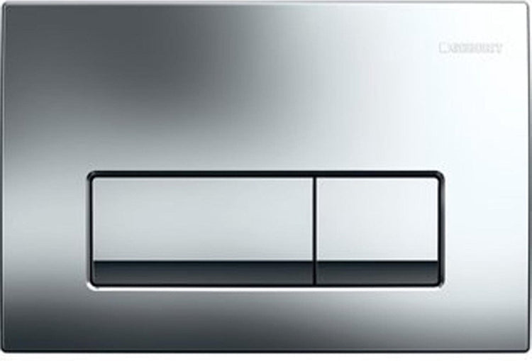 Plaque de commande Geberit delta50 - 2 boutons affleurants - boutons rectangulaires - chrome brillant