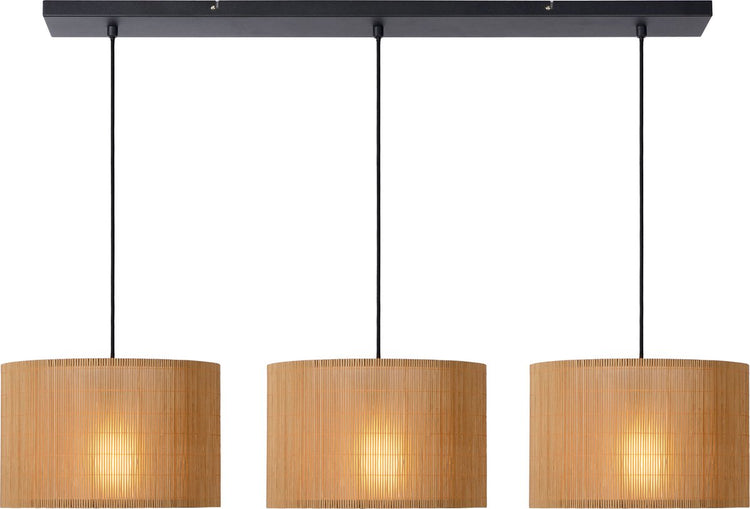 Lucide magius - lampe suspendue - 3xe27 - naturel - japandi