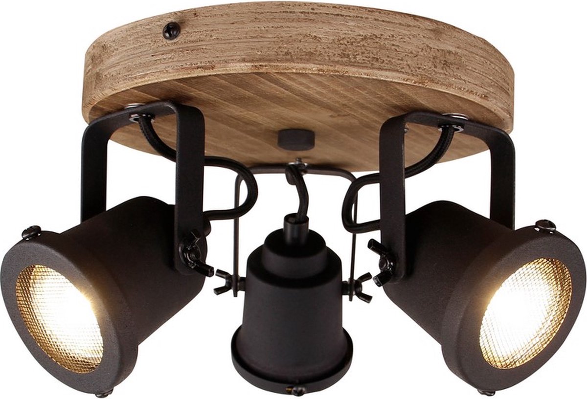 Brilliant inge - spot de plafond - gu10 - bois noir
