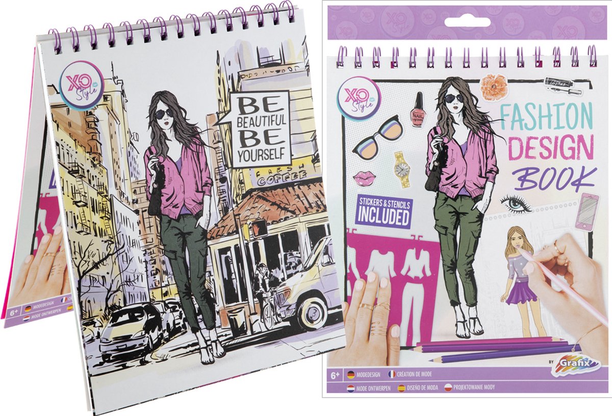 Grafix Fashion Design Sticker Book + pochoirs