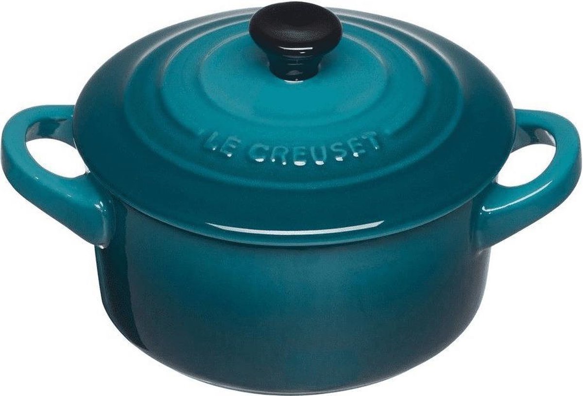 Le Creuset mini cocotte - signature - bleu sarcelle profond - ø 10 cm 250 ml