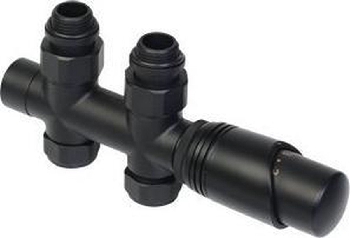 Plieger Como Design - bloc inférieur réglé droit - incl. raccord - 15 et 16 mm - noir mat