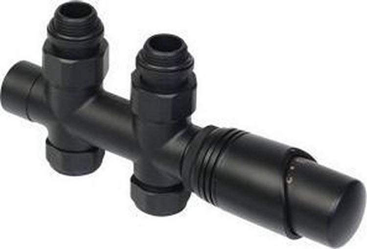 Plieger Como Design - bloc inférieur réglé droit - incl. raccord - 15 et 16 mm - noir mat