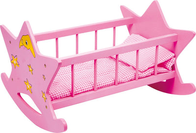 Petit pied de poupée en bois étoile rose