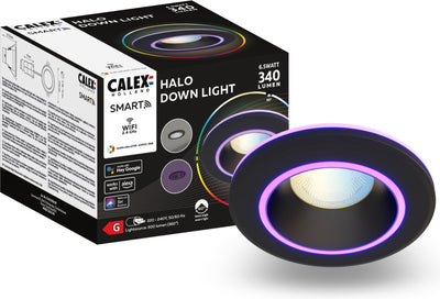 Spot encastrable intelligent Calex halo - downlight intelligent - RVB et lumière blanc chaud - noir