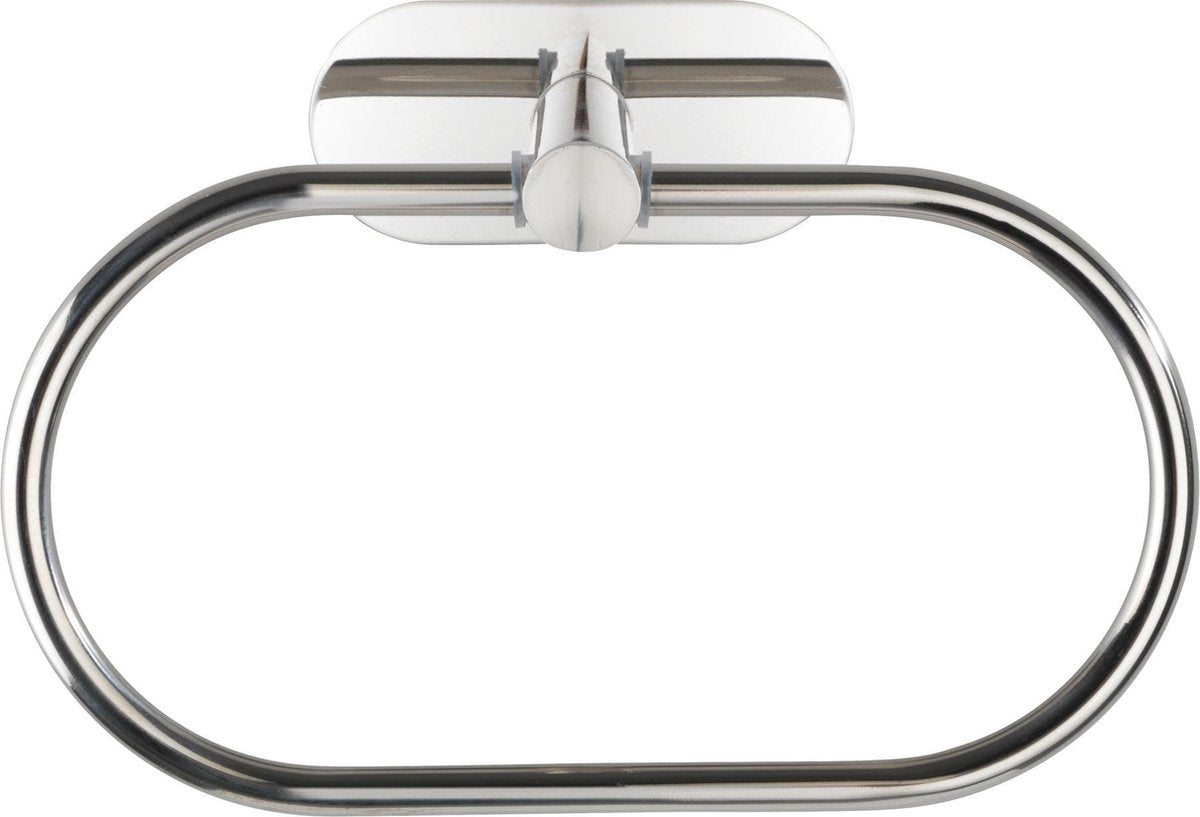 Wenko turbo-loc® anneau porte-serviettes orea acier inoxydable brillant - porte-serviettes - montage sans perçage - autocollant - 10 ans de garantie