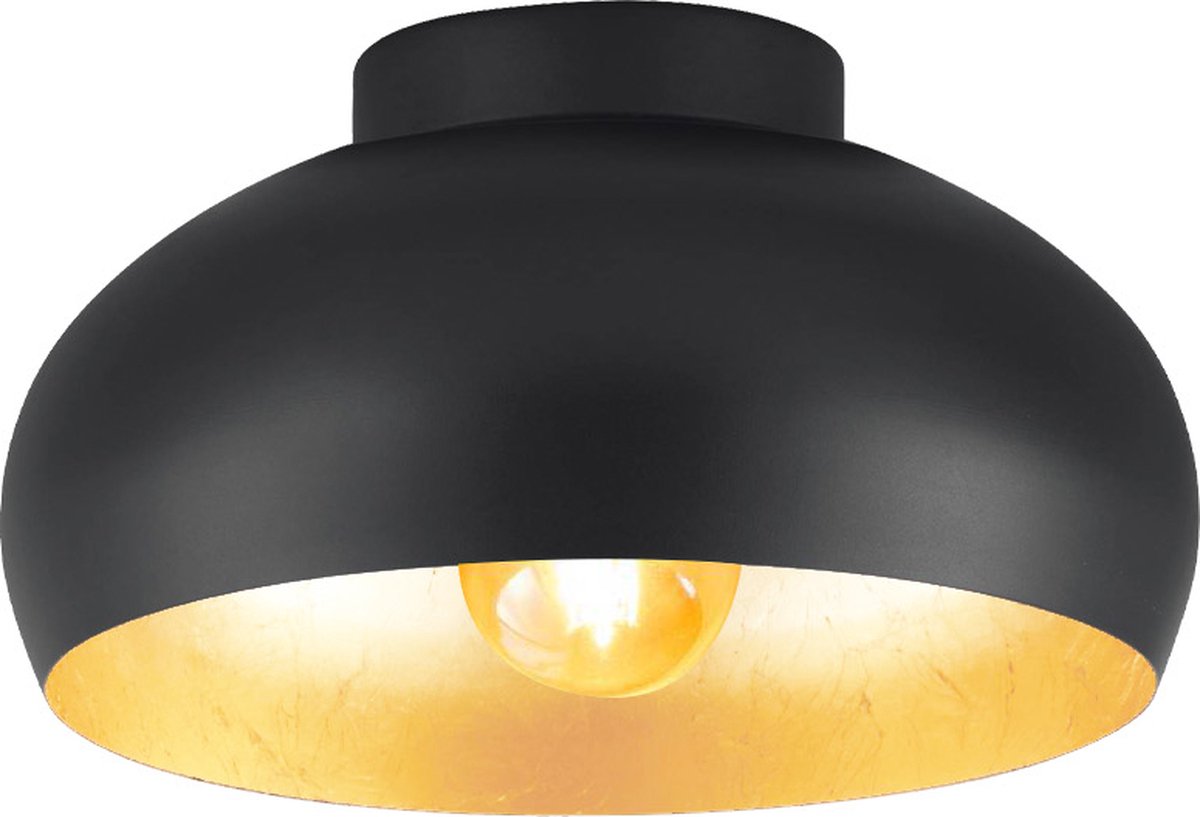 Plafonnier Eglo mogano 2 - e27 - ø28 cm - noir|feuille d'or