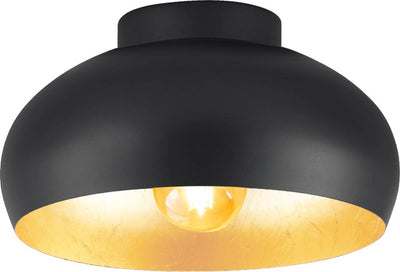 Plafonnier Eglo mogano 2 - e27 - ø28 cm - noir|feuille d'or