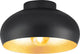 Plafonnier Eglo mogano 2 - e27 - ø28 cm - noir|feuille d'or