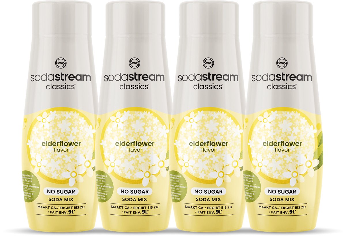 Sirop zéro de fleur de sureau Sodastream - paquet de 4