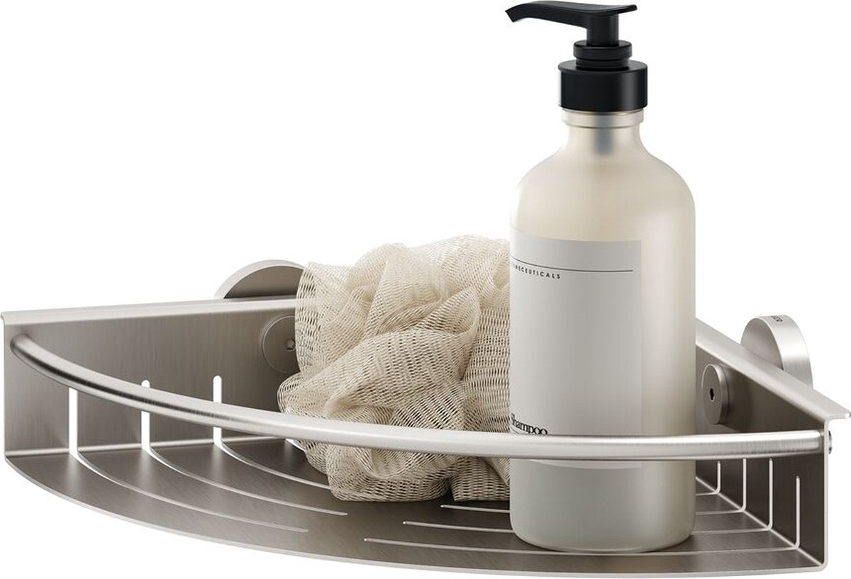 Tiger Boston - support de douche - panier de douche d'angle 19,5 - acier inoxydable brossé
