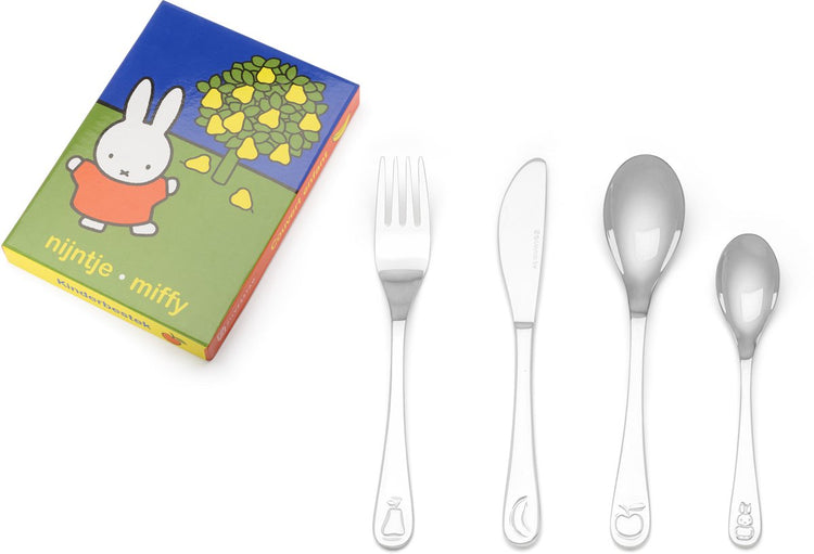 Zilverstad - couverts pour enfants Miffy fruit set de 4 pièces en acier inoxydable 18 10
