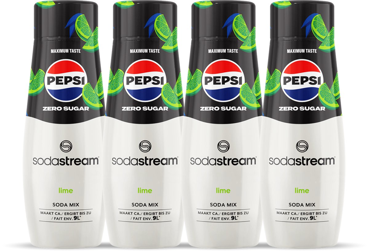 Sirop Sodastream Pepsi Lime Cola Zero - Paquet de 4