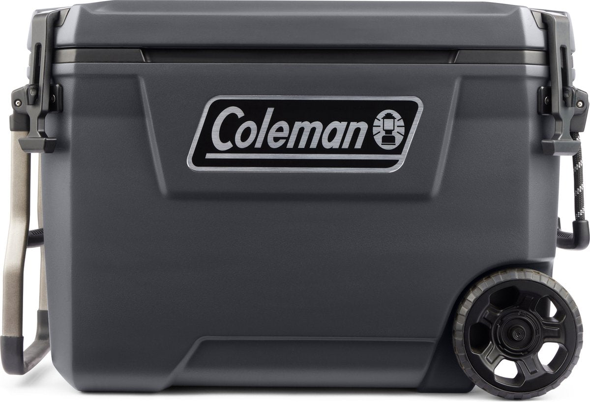 Glacière convoi Coleman 65qt - glacière 66 litres - 5 jours de glace - glacière à roulettes - gris