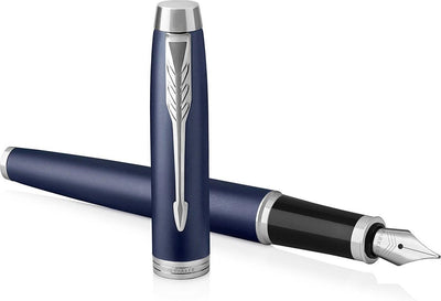 Stylo plume Parker IM - pointe moyenne - encre bleue - bleu mat - incl. coffret cadeau