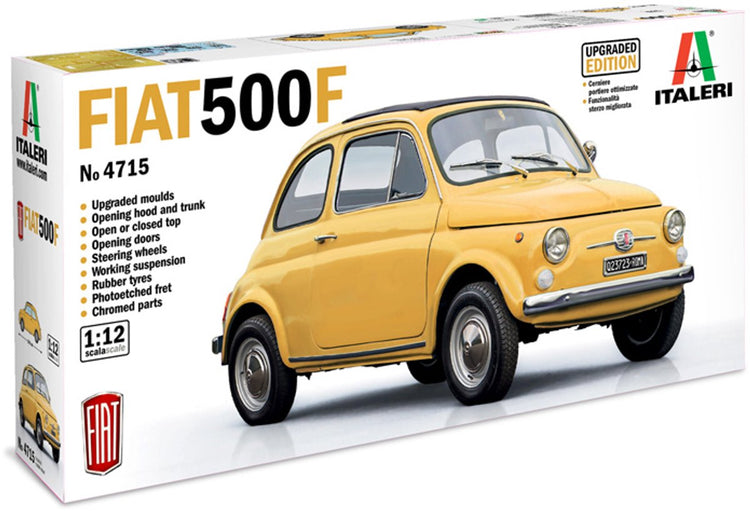 Kit modèle voiture Italeri - 4715 fiat 500 f - voiture - édition améliorée en plastique - 1:12 - construction de modèles