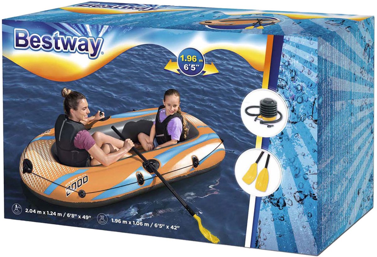 Bestway Kondor 2000 Boat gonflable ensemble 2 personnes orange