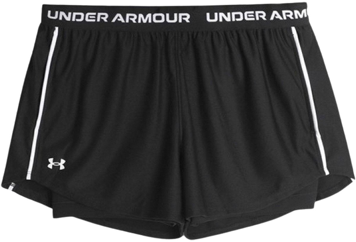 Under Armour Tech Play Up 2in1 Shorts-blk Pantalon de sport pour femme - noir - blanc