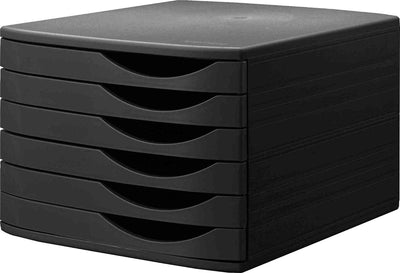 Ensemble de tiroirs de bureau Djois re - solution - 6 tiroirs fermés - noir - 100 % recyclé