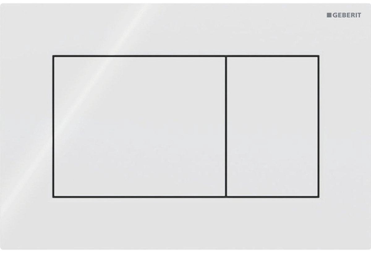 Plaque de commande Geberit sigma01 - affleurante 2 boutons - carrée - blanc alpin