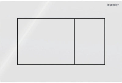 Plaque de commande Geberit sigma01 - affleurante 2 boutons - carrée - blanc alpin