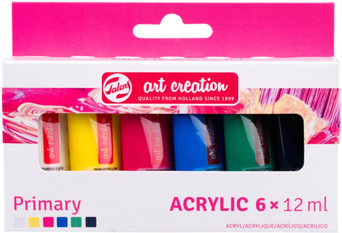 TALENS ART CREATION SET PEINTURE ACRYLIQUE PRIMAIRE, 6X12ML