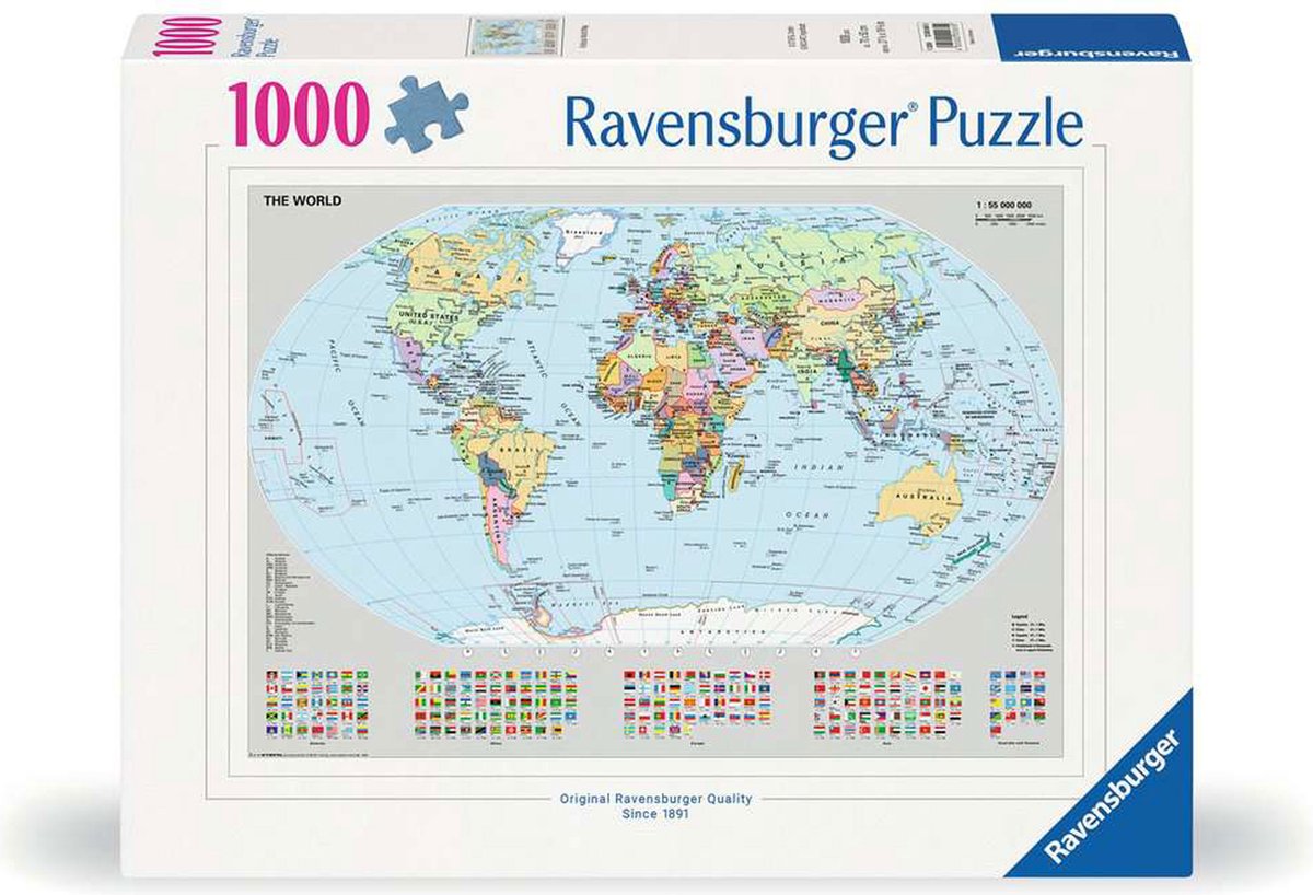 Ravensburger Puzzle Puzzle Political World Map, 1000st.