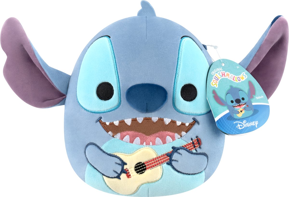 Jazwares Squishmallows peluche Disney Stitch 20 cm avec guitare
