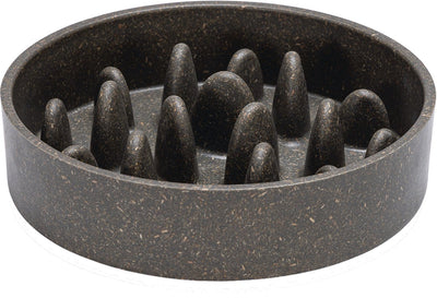 Conçu par lotte pom bac à litière anti-tabac pour chat - chat à alimentation lente - gamelle de nourriture - passe au lave-vaisselle - bambou - gris - 410 ml