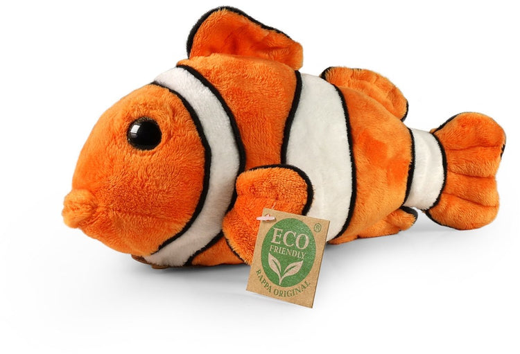 Rappa peluche écologique poisson clown nemo 25 cm - peluche réaliste fabriquée à partir de bouteilles PET recyclées - orange, blanc