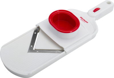 Coupe-légumes Westmark avec épaisseur de coupe réglable, lame en acier inoxydable en forme de V, avec support à chutes, v-hobel, blanc rouge, 11472260