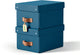 Leitz puro petite boîte de rangement avec couvercle - lot de 2 - 7l - carton 100% recyclé - bleu foncé