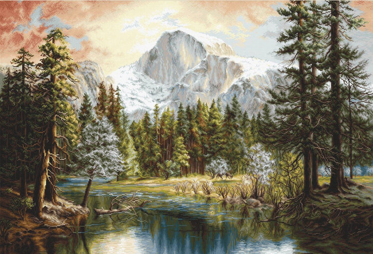 Kit de point de croix Luca-s au pays des merveilles de la nature - merveille de la nature - 66 x 45 cm - motif compté