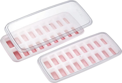 Machine à glaçons Westmark Luna - moule à glaçons avec couvercle, pour faire 18 petites boules de glaçons rondes, transparent rouge blanc - plastique, sans BPA, 2