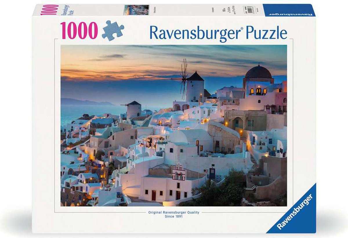 Ravensburger Jigsawn Evening à Santorini, 1000st.