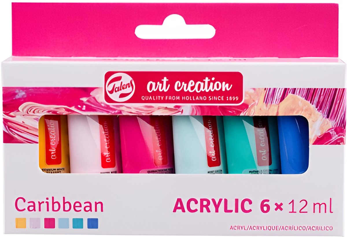 Talens art création • set de peinture acrylique caraïbes 6 x 12ml