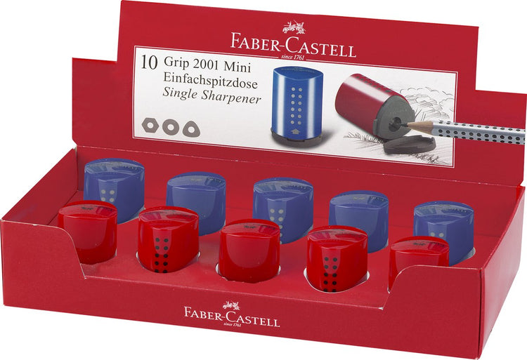 Taille-crayon Faber-Castell - grip 2001 mini - présentoir assorti 10 pièces - fc-183710