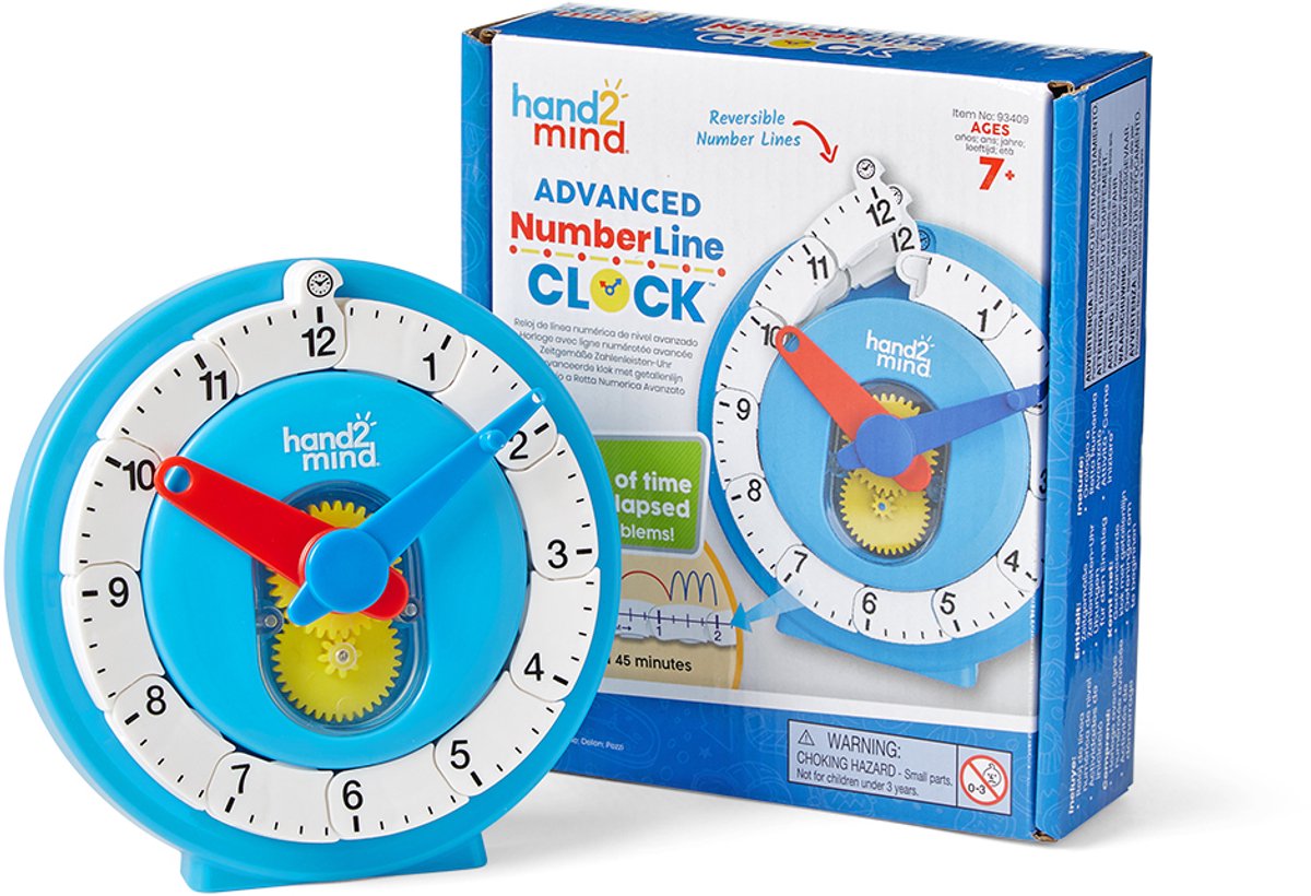 Learning Resources Advanced Numberline Clock™ - Horloge mathématique interactive pour les 7+ ans - 3+