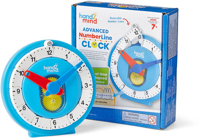 Learning Resources Advanced Numberline Clock™ - Horloge mathématique interactive pour les 7+ ans - 3+