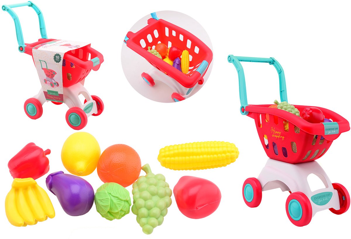 Jouet de caddie Johntoy avec accessoires - shopping.