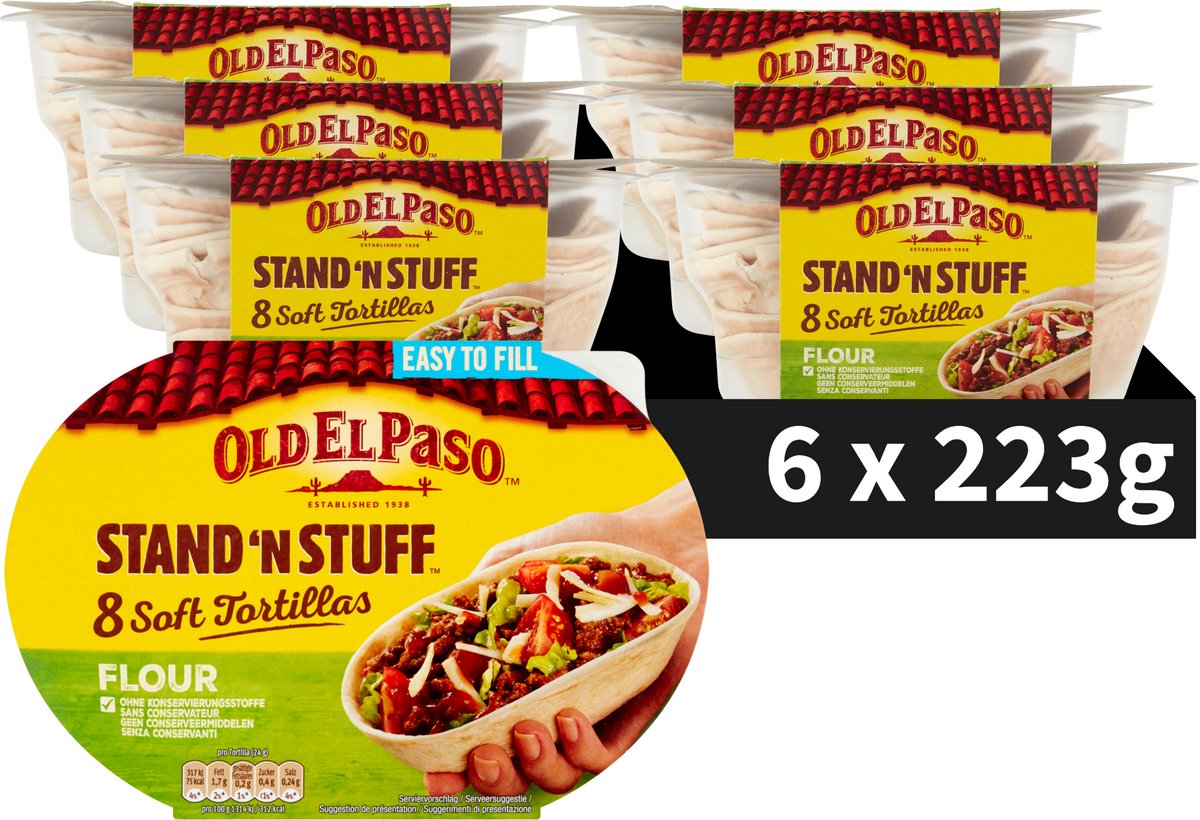 Wrap de tortilla Old El Paso Stand 'n Stuff - 6 x 8 pièces - Burrito mexicain - Wraps Value Pack