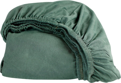Drap-housse Cendrillon - 120x200 cm - coton - jersey - 1 personne - jusqu'à 25 cm de haut - vert
